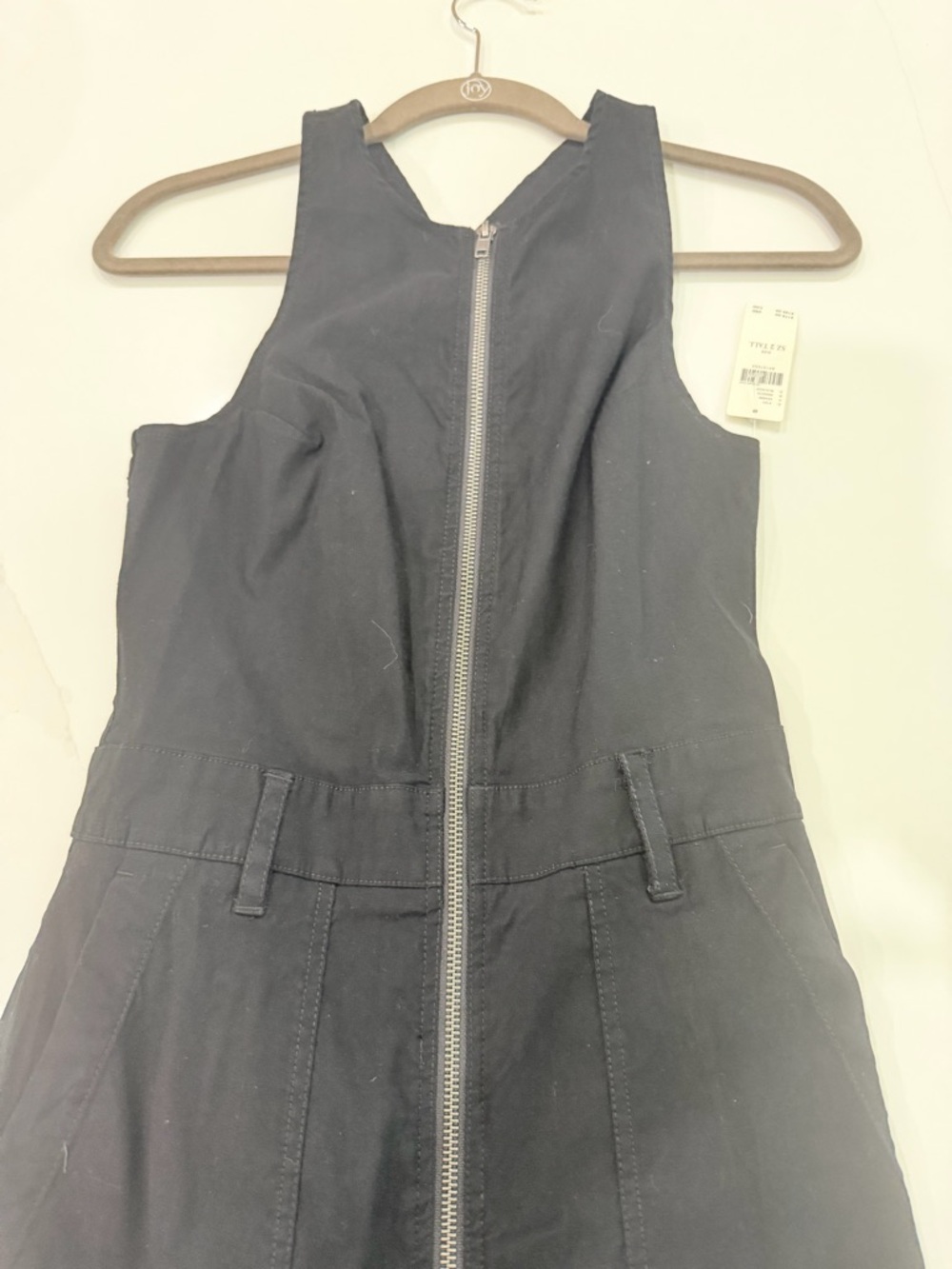 Black Zip-Front Sleeveless Dress